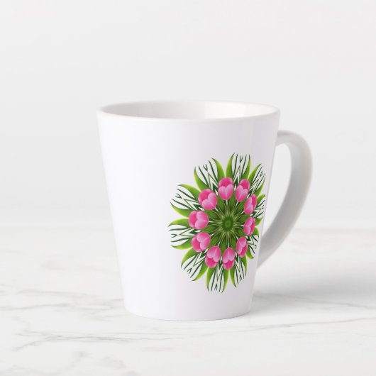 Beautiful Flower Mandala Design-79358 Milchtasse (Rechte Ecke)