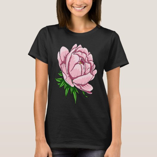 Beautiful Flower Peony Floral Pink Peonies T-Shirt (Vorderseite)
