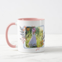beautiful flower photo frame tasse