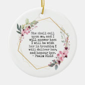 Beautiful Flower Psalm 91 Ceramic Ornament (Vorne)