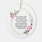Beautiful Flower Psalm 91 Ceramic Ornament (Links)