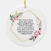 Beautiful Flower Psalm 91 Ceramic Ornament (Hinten)