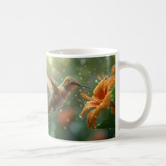 Beautiful Flowers and Hummingbirds Kaffeetasse (Rechts)