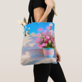 Beautiful flowers on white steps Tote Bag Tasche (Von Nahem)