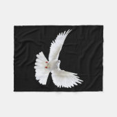 Beautiful Flying Peaceful White Dove Photo Silhoue Fleecedecke (Vorderseite (Horizontal))