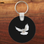 Beautiful Flying Peaceful White Dove Photo Silhoue Schlüsselanhänger (Vorderseite)