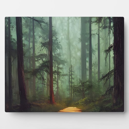 Beautiful Forest Path Digital Artwork Tabletop Fotoplatte (Vorderseite)