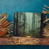 Beautiful Forest Path Digital Artwork Tabletop Fotoplatte (Seite)