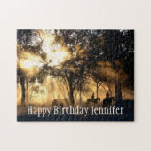 Beautiful Forest Sun Reitpferde Individuelle Name  Puzzle (Horizontal)
