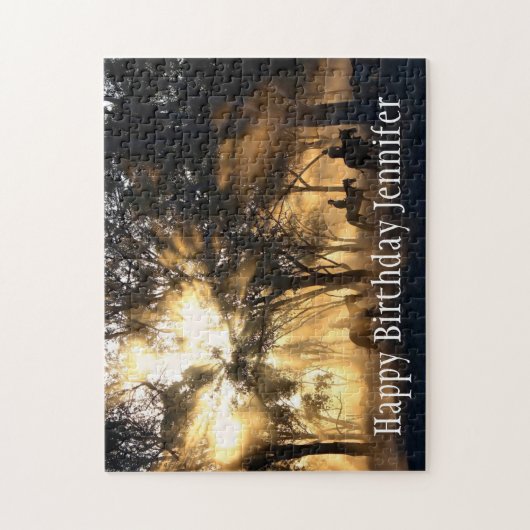 Beautiful Forest Sun Reitpferde Individuelle Name Puzzle (Vertikal)