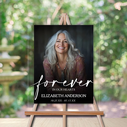 Beautiful Forever in our Hearts Photo Memorial Acrylschild