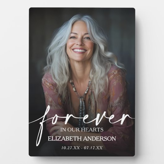Beautiful Forever in our Hearts Photo Memorial Fotoplatte (Vorderseite)