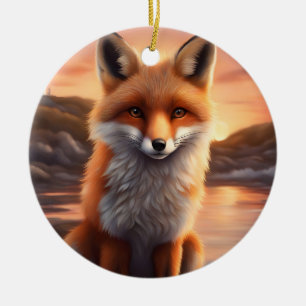 Beautiful Fox Keramik Ornament
