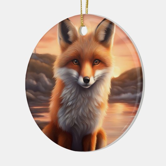 Beautiful Fox Keramik Ornament (Links)