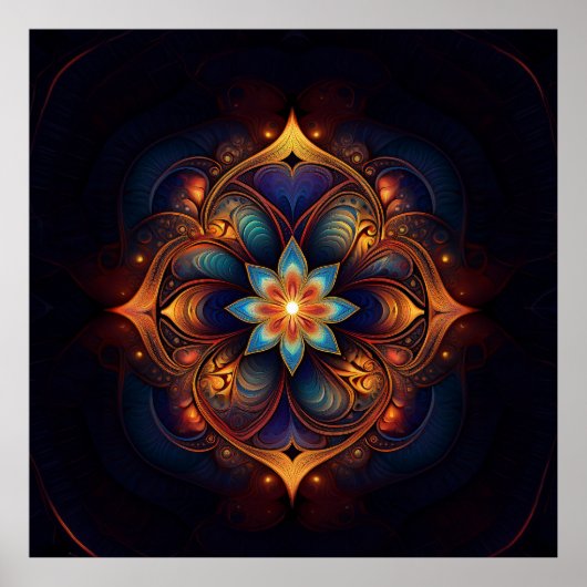 Beautiful Fractal Lily Poster (Vorne)
