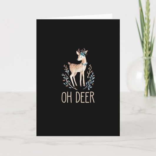 Beautiful Funny Deer Oh Deer Modern Design Karte (Vorderseite)