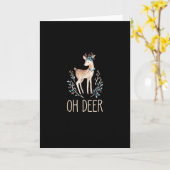 Beautiful Funny Deer Oh Deer Modern Design Karte (Gelbe Blume)