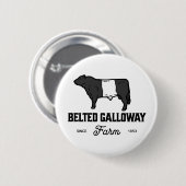 Beautiful Galloway Kuh rund Abzeichen oder Design Button (Vorne & Hinten)