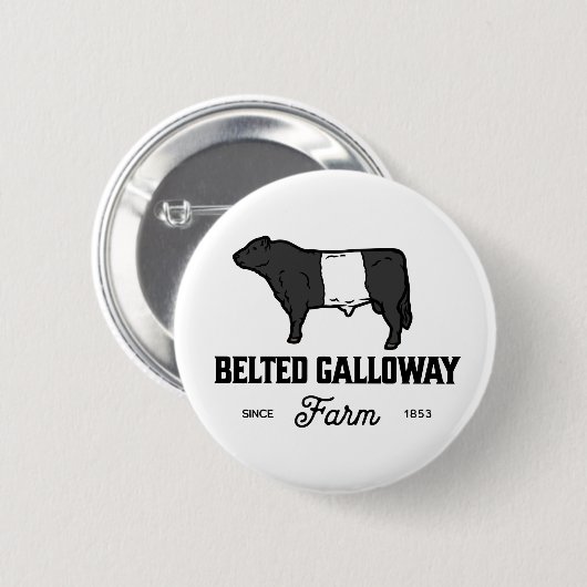 Beautiful Galloway Kuh rund Abzeichen oder Design Button (Vorne & Hinten)