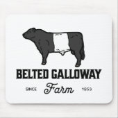 Beautiful Galloway Kuh rund Abzeichen oder Design Mousepad (Vorne)