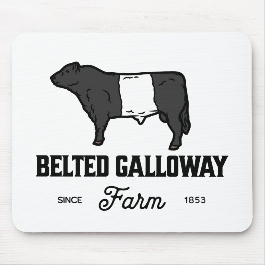 Beautiful Galloway Kuh rund Abzeichen oder Design Mousepad (Vorne)