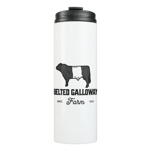Beautiful Galloway Kuh rund Abzeichen oder Design Thermosbecher (Vorderseite)
