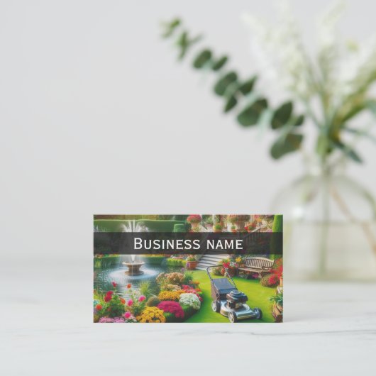 Beautiful Garden Lawn Care Business Card Visitenkarte (Stehend Vorderseite)