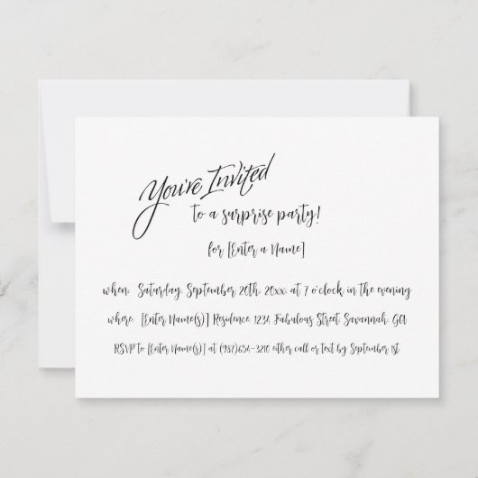 Beautiful Garden Savannah GA Art Postcard Party Einladung (Rückseite)