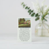 Beautiful Garden Scene Purple Red Blue Green Visitenkarte (Stehend Vorderseite)