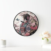 Beautiful Geisha Geiko Geigi Cherry Blossom Sakura Große Wanduhr (Zuhause)