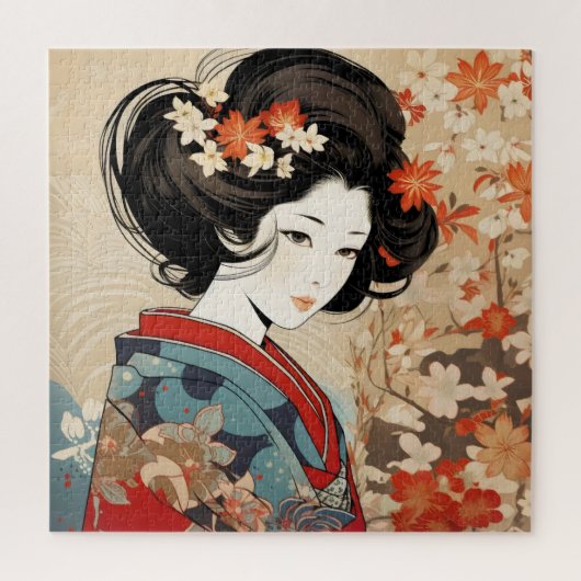Beautiful Geisha japanische Kultur Puzzle (Vertikal)