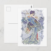 Beautiful Geisha / Vintager japanischer Kunststil Postkarte (Vorne/Hinten)
