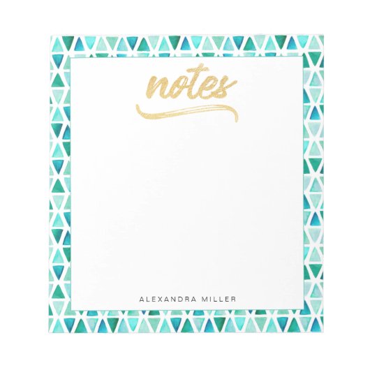 Beautiful Gemstone Pattern Gold Imitats Foyer Note Notizblock (Vorderseite)