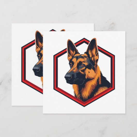 Beautiful German Shepard In A Six Sided Frame Einladung (Vorne/Hinten)