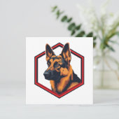 Beautiful German Shepard In A Six Sided Frame Einladung (Stehend Vorderseite)