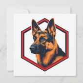 Beautiful German Shepard In A Six Sided Frame Einladung (Rückseite)