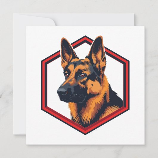 Beautiful German Shepard In A Six Sided Frame Einladung (Vorderseite)