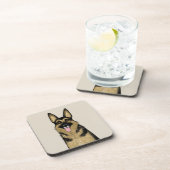 Beautiful German Shepherd Dog | Cartoon Pet Art Getränkeuntersetzer (Rechte Seite)