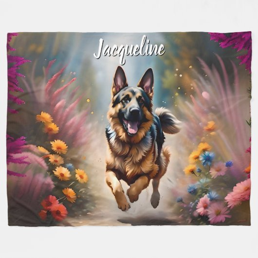 Beautiful German Shepherd Dog Fleecedecke (Vorderseite (Horizontal))