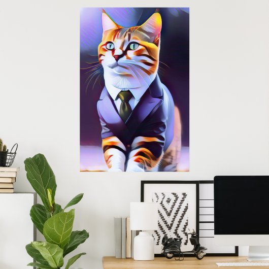 Beautiful Ginger Cat Boss D Poster (Heimbüro)