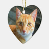 Beautiful Ginger Cat Keramikornament (Links)