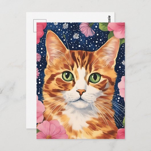 Beautiful Ginger Cat Postkarte (Vorne/Hinten)