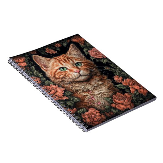 Beautiful Ginger Kitten und Blume Notizblock (Rechte Seite)