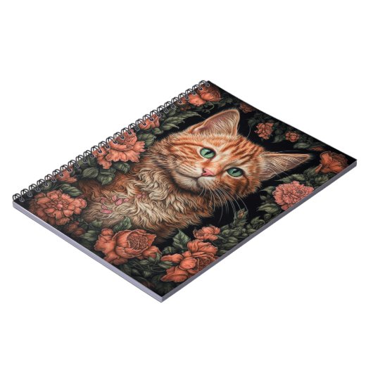 Beautiful Ginger Kitten und Blume Notizblock (Linke Seite)