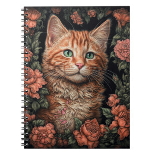 Beautiful Ginger Kitten und Blume Notizblock