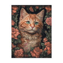 Beautiful Ginger Kitten und Blume Postcard
