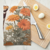 Beautiful Giraffe und Gerbera Daisy Blume Geschirrtuch (Viertel Falte)