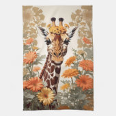 Beautiful Giraffe und Gerbera Daisy Blume Geschirrtuch (Vertikal)