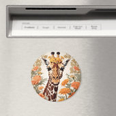 Beautiful Giraffe und Gerbera Daisy Blume Magnet (In Situ (Geschirrspüler))