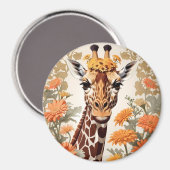 Beautiful Giraffe und Gerbera Daisy Blume Magnet (Vorderseite/Rückseite)